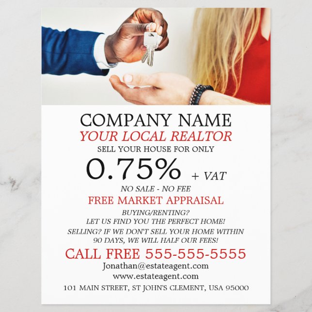 Keys, Realtor, Estate Agent Advertising Flyer (Front)