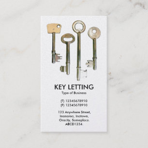 Keys - White (Gold) Business Card