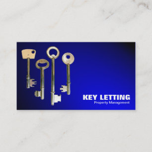 Keys - White on Spotlit Blue Business Card