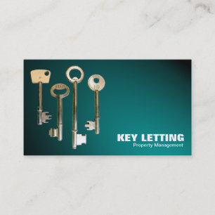 Keys - White on Spotlit Ocean Green Business Card