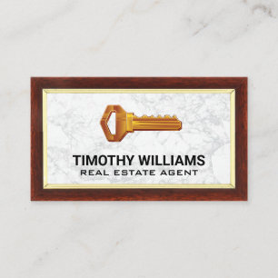 Keys   Wood Border   Marble Business Card