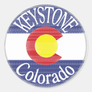 Keystone Colorado circle flag stickers