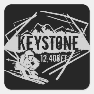 Keystone Colorado dark ski elevation stickers
