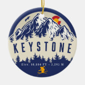 Keystone Colorado Flag Mountain Ski Souvenir Ceramic Ornament (Front)