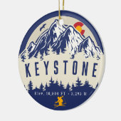 Keystone Colorado Flag Mountain Ski Souvenir Ceramic Ornament (Left)