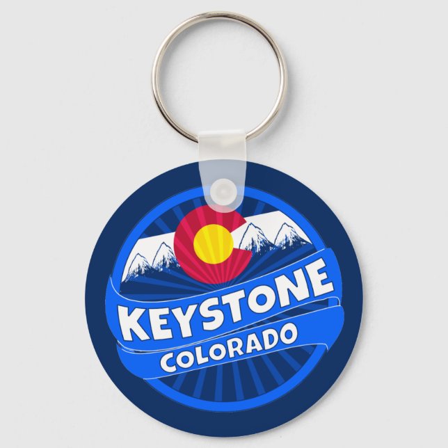 Keystone Colorado mountain burst keychain (Front)
