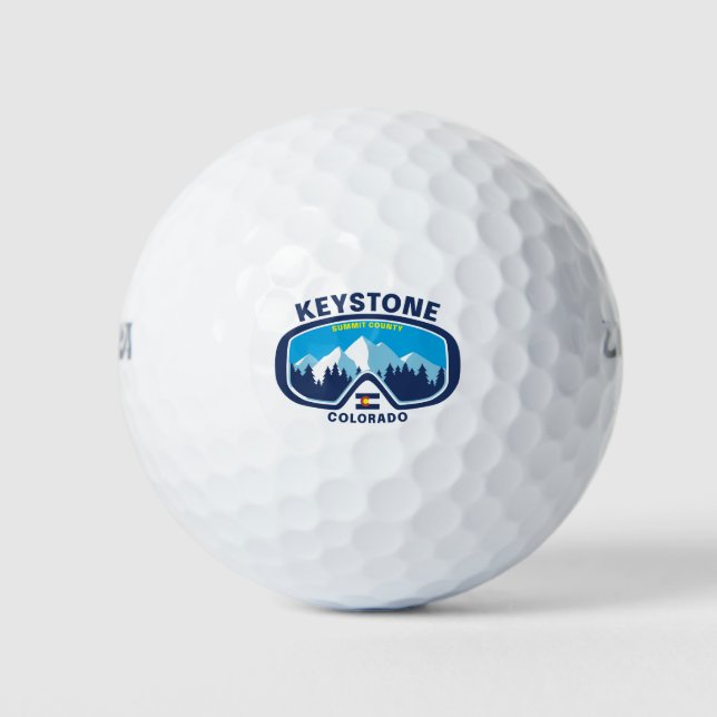 Keystone Colorado Mountain Ski Goggles Golf Balls (Front)