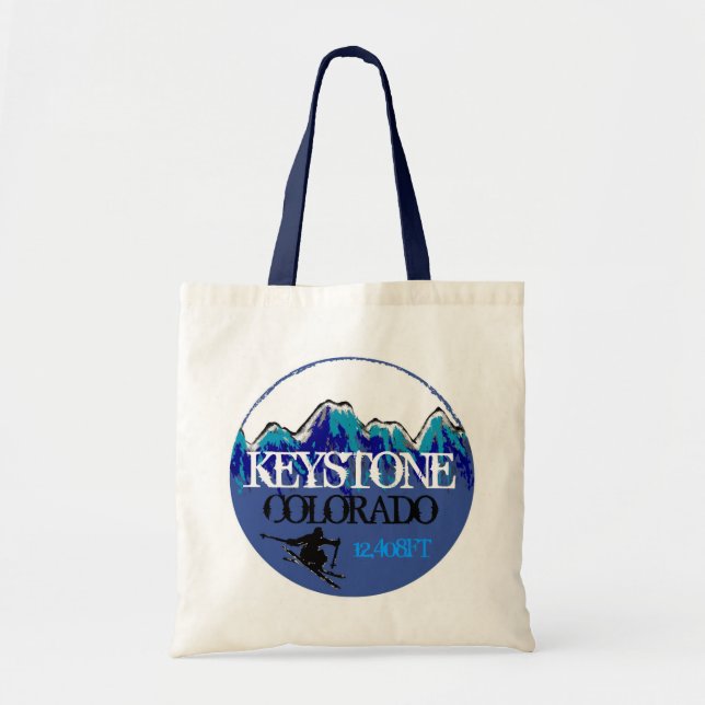 Keystone Colorado ski art elevation reusable bag (Front)