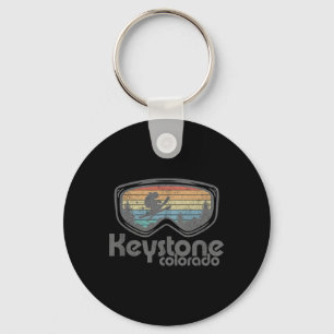 Keystone Colorado Ski Mountain Skiing Retro Vacati Keychain