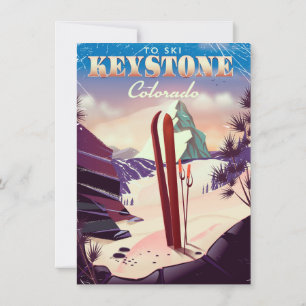 Keystone, Colorado Ski vintage style poster. Invitation