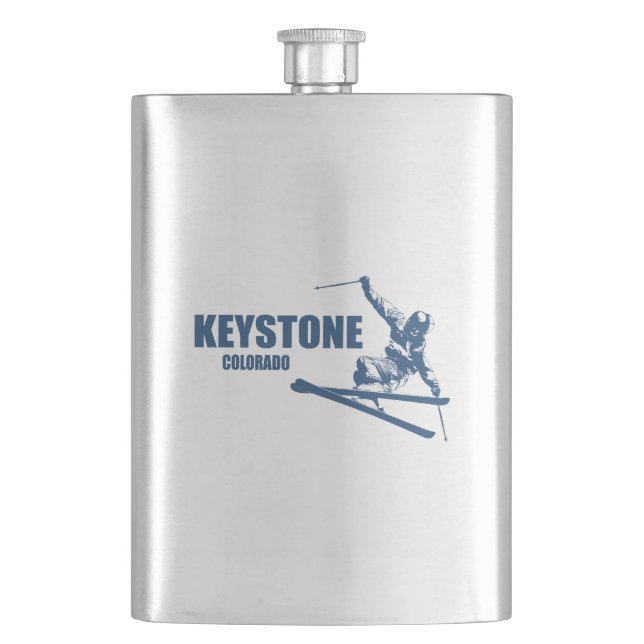 Keystone Colorado Skier Hip Flask (Front)