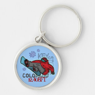 Keystone Colorado snowboarder elevation keychain