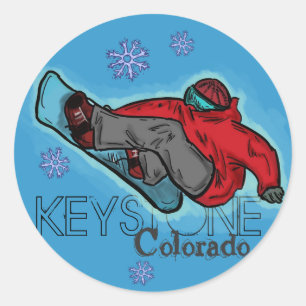 Keystone Colorado snowboarder stickers