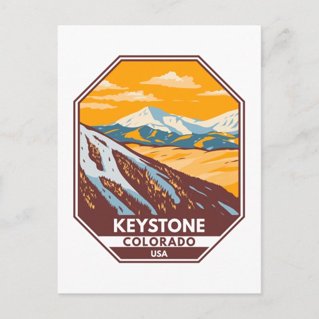 Keystone Colorado Winter Ski Area  Postcard (Front)