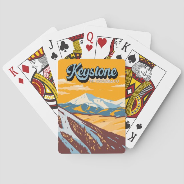 Keystone Colorado Winter Ski Area Vintage Playing Cards (Back)