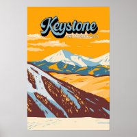 Keystone Colorado Winter Ski Area Vintage