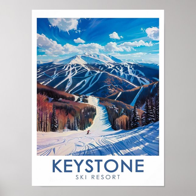 Keystone Ski Resort Art - Dercum Mountain Print -  (Front)