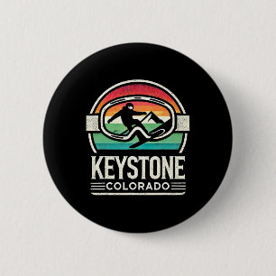 Keystone Snowboarding Retro Colorado Mountain Snow 2 Inch Round Button