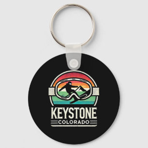 Keystone Snowboarding Retro Colorado Mountain Snow Keychain