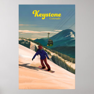 Keystone Snowboarding Travel Poster