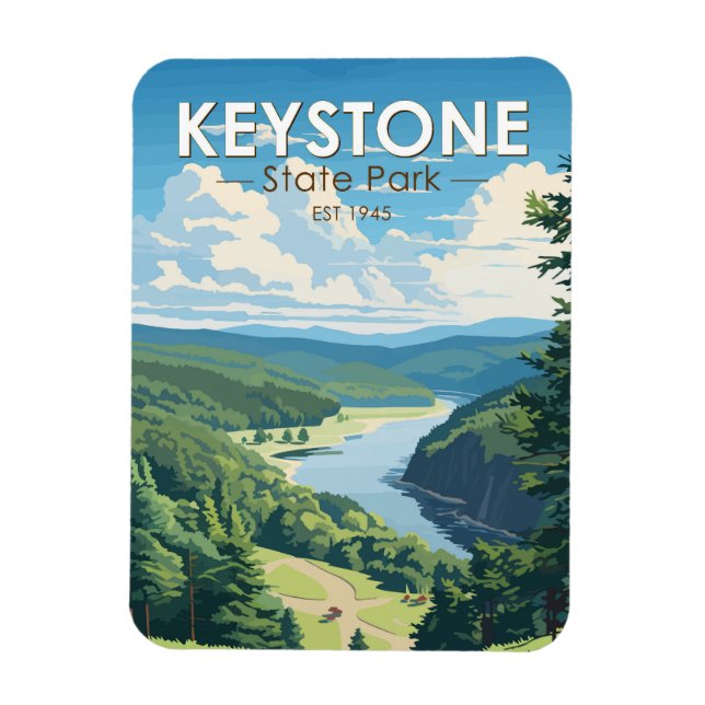 Keystone State Park Pennsylvania Travel Vintage Magnet (Vertical)
