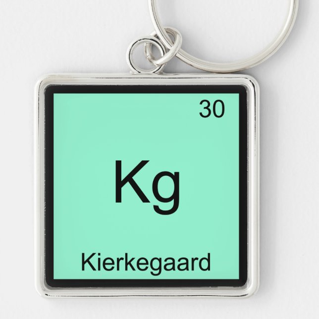 Kg - Kierkegaard Funny Element Chemistry Symbol T Keychain (Front)
