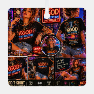 KGOD Radio Late Night Metal Ornament