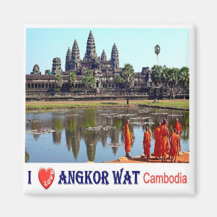 KH - Cambodia - Angkor Wat - Buddhist monks-I Love Magnet