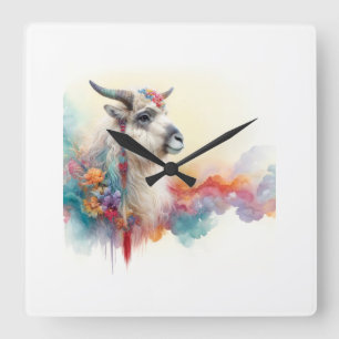 Khaan in Watercolor 150724AREF102 - Watercolor Square Wall Clock