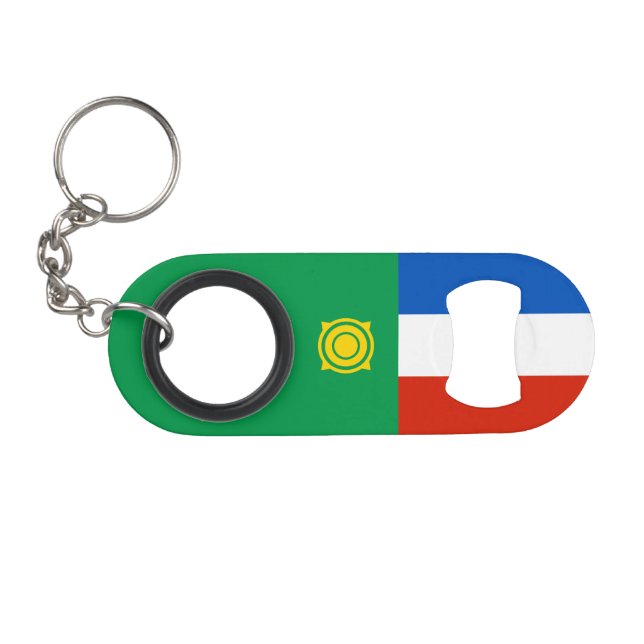 Khakassia Flag Keychain Bottle Opener (Front (Horizontal))