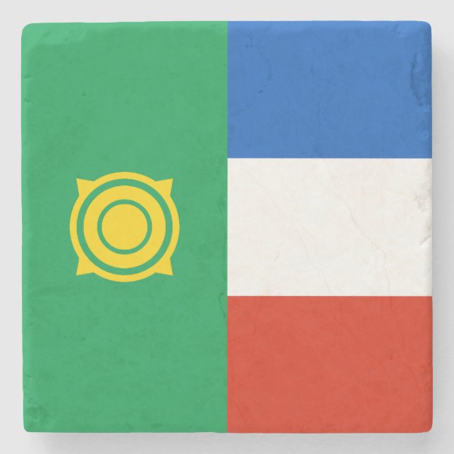 Khakassia Flag Stone Coaster (Front)