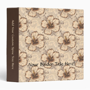 Khaki and Brown Hibiscus Flower Binder