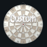 Khaki And White Editable Custom Text  Dartboard<br><div class="desc">Personalize with your choice of custom text Khaki And White Dartboard</div>