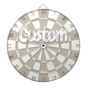 Khaki And White Editable Custom Text Dartboard