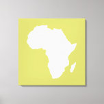 Khaki Audacious Africa Canvas Print<br><div class="desc">Africa map outline in white with contrasting colours in Emporio Moffa's "Safari" palette inspired by the daring adventurousness and wilderness of the continent.</div>