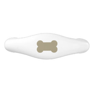 khaki Beige Dog Bones On Bright White Background Ceramic Drawer Pull