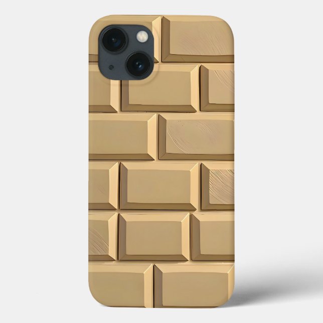 Khaki Brick Design iPhone Case Tough Style (Back)