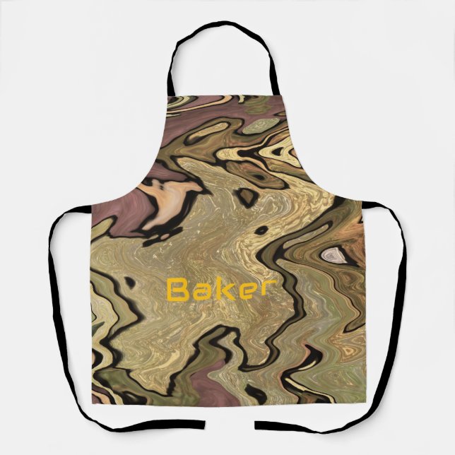 Khaki camo camouflage Cook Baker personalize Apron (Front)