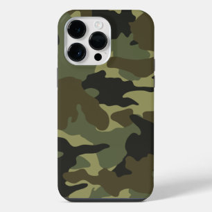 Khaki Camo Military Camouflage Pattern Background iPhone 14 Pro Max Case
