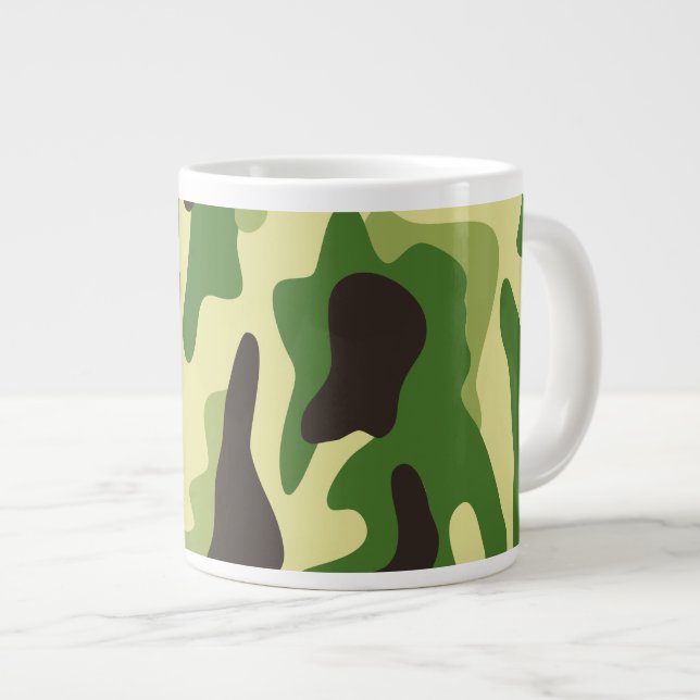 Khaki camouflage pattern large coffee mug (Front Right)