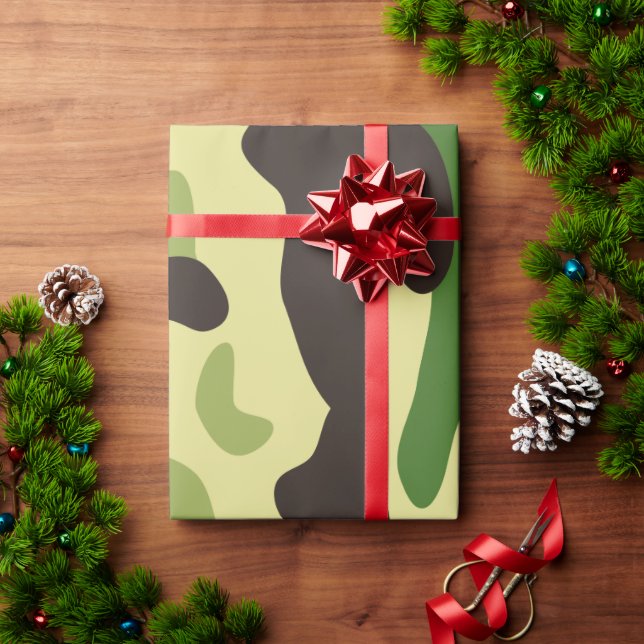 Khaki camouflage pattern wrapping paper (Holiday Gift)
