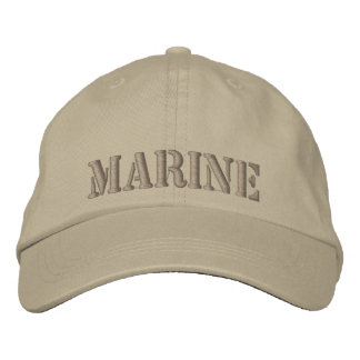 Khaki cap Embroidered with MARINE