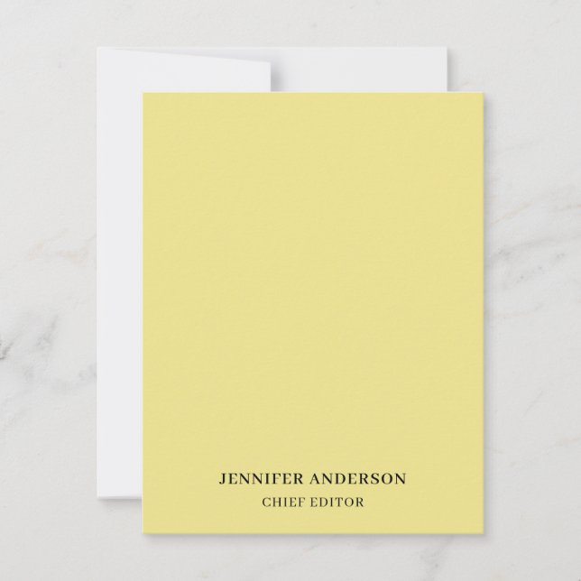 Khaki Color Professional Modern Plain Minimalist Card (Front)