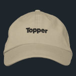 Khaki Colour Topper Text Name Custom Embroidered Hat<br><div class="desc">Topper Text Name with Oesco block Font Hats or Caps
Black colour text, Khaki colour Hat
It is very useful to School or College students
Class Topper of the school or College
Nice and Cool hats for Students</div>
