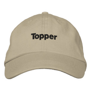 Khaki Colour Topper Text Name Custom Embroidered Hat