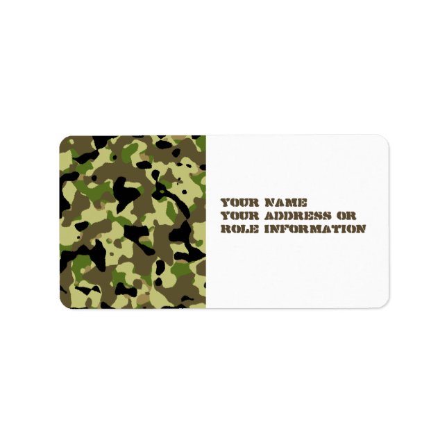 Khaki Commando Game Adhesive Labels (Front)