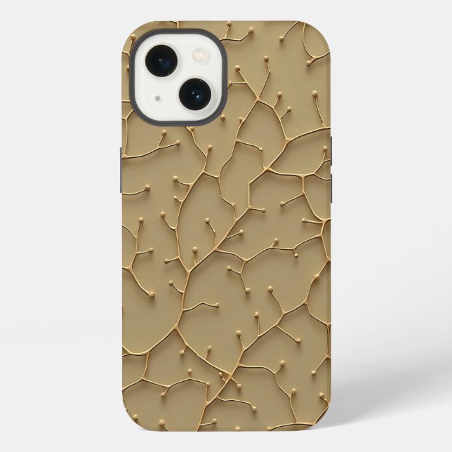 Khaki Cracked Texture Modern iPhone Case (Back)