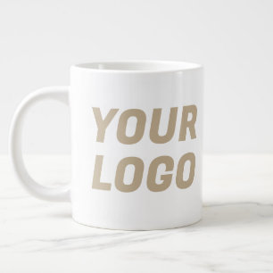 Khaki Gold & White Business Company Logo Jumbo Large Coffee Mug