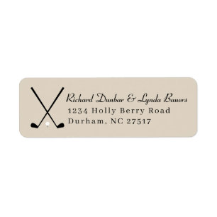 Khaki Golf Thème Retourner Adresse Label