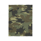 Khaki Green Camo Military Custom Fleece Blankets